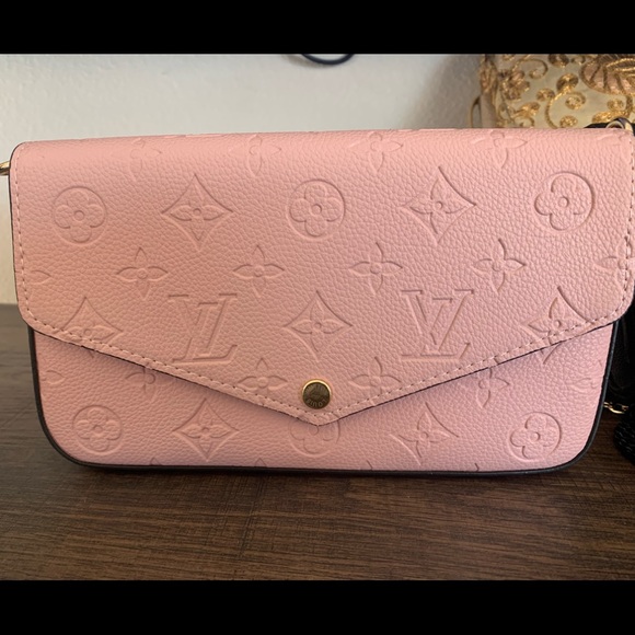 Handbags - Designer purse embossed pink rose FÉLICIE POCHETTE crossbody 2022 leather